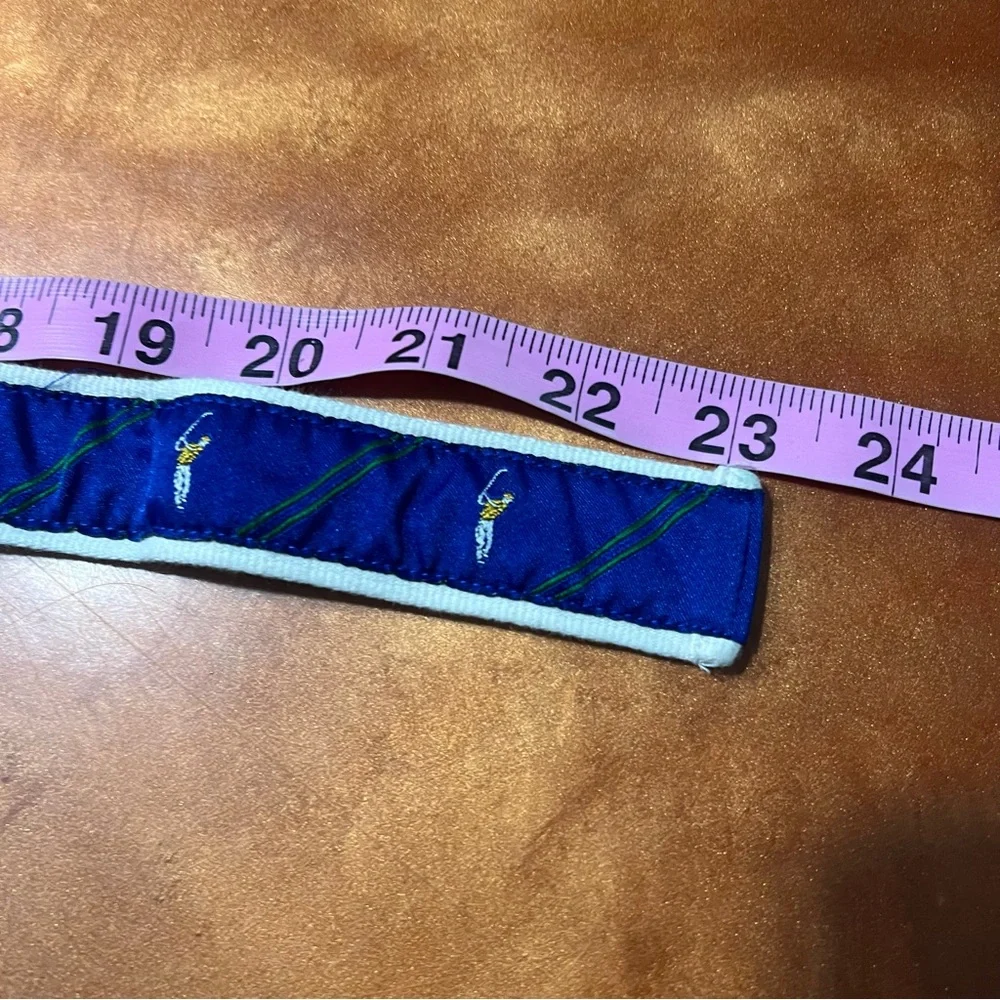 Vintage Polo Ralph Lauren Ribbon Golf children’s belt Blue green white